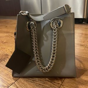 AWang Women's Genesis Sq Box Chain Shopper Bag in the color washed denim